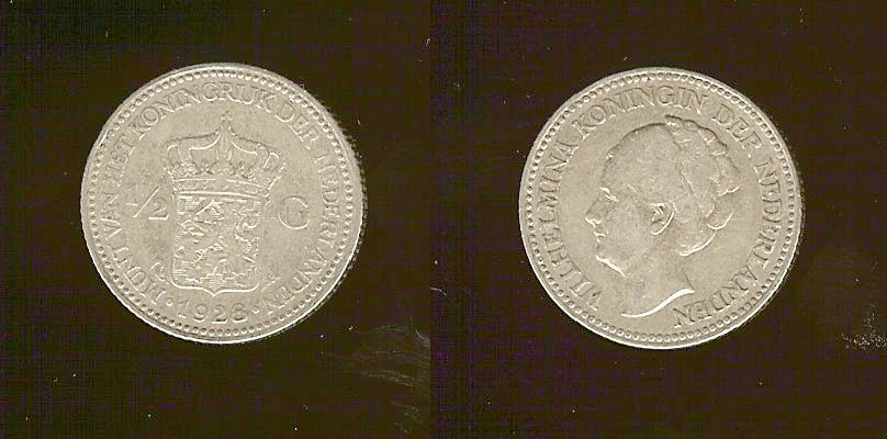 Netherlands 1/2 gulden 1928  aVF/VF